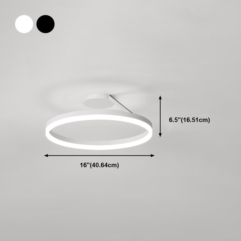 Contemporary Circular Flush Light Fixture Metal 1 Light Flush Mount Ceiling Light