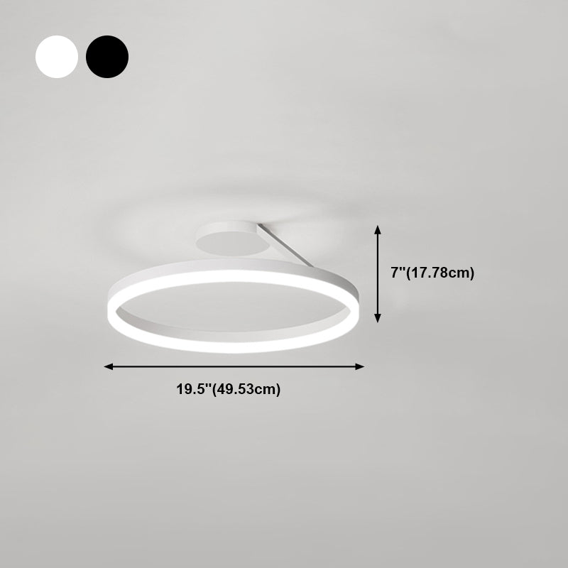 Contemporary Circular Flush Light Fixture Metal 1 Light Flush Mount Ceiling Light