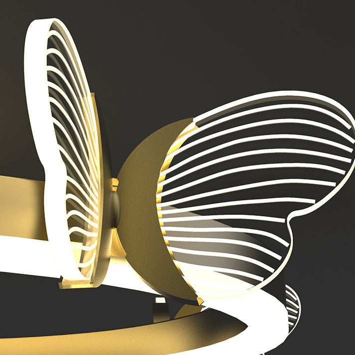 Contemporary Linear Flush Light Fixture Metal Flushmount Lighting in Gold