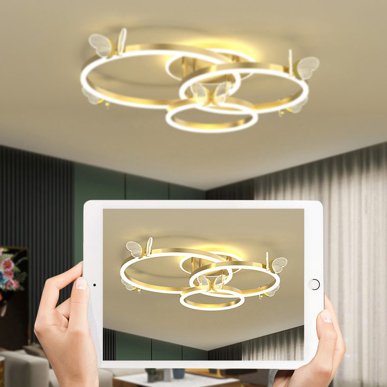 Lampada a filo lineare contemporaneo illuminazione a filo metallico in oro