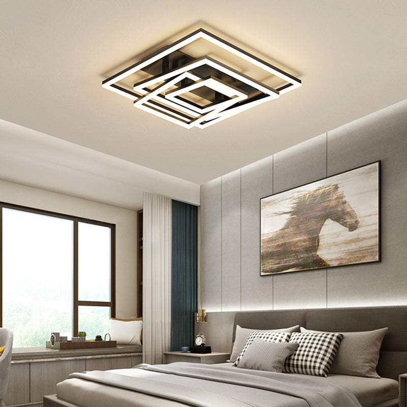 Lampada a filo contemporaneo geometrico 4 lampade a filo in metallo in metallo in nero