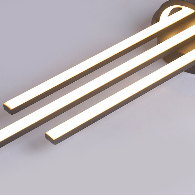 Lámpara de luz de descarga contemporánea lineal 6 lámparas de montaje de lavado de metal ligero