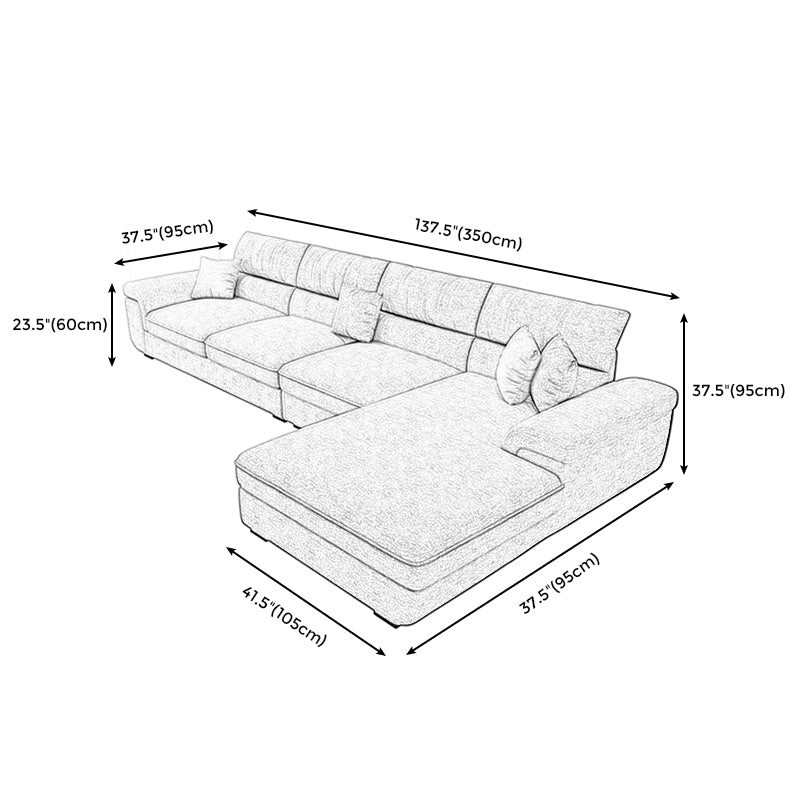 137.8"L x 70.87"W x 37.4"H Upholstered Pillow Top Arm Sectionals