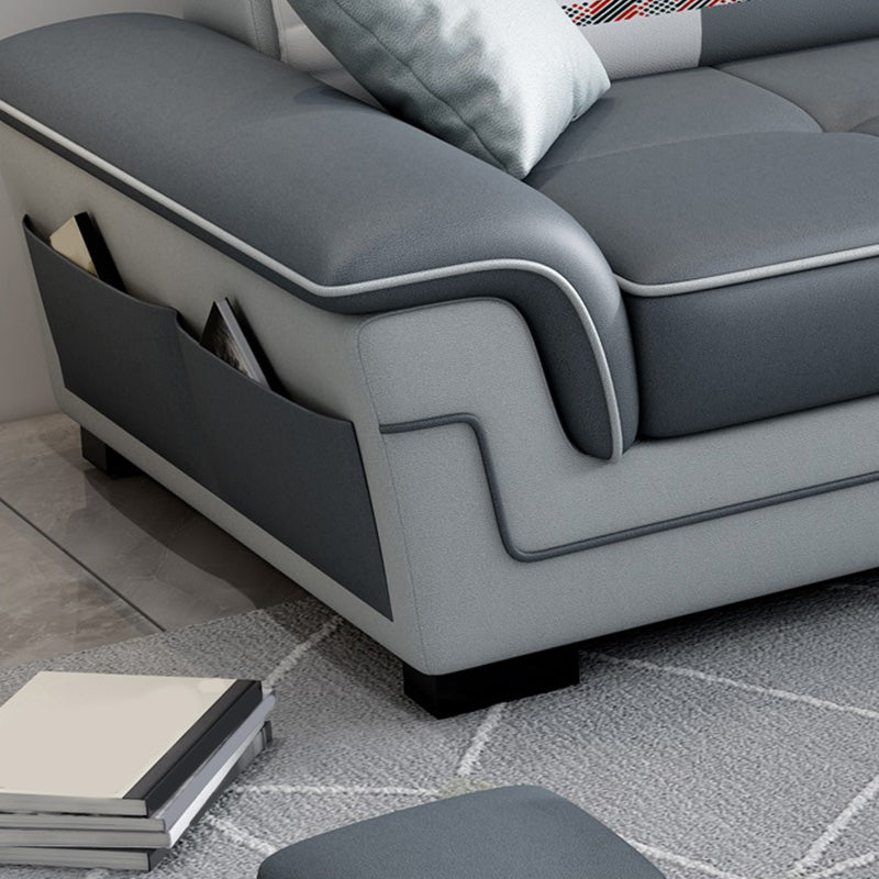 82.68" W √ó 57.09" D √ó 35.43" H High Back Pillow Top Arm Sectional with Slipcovere