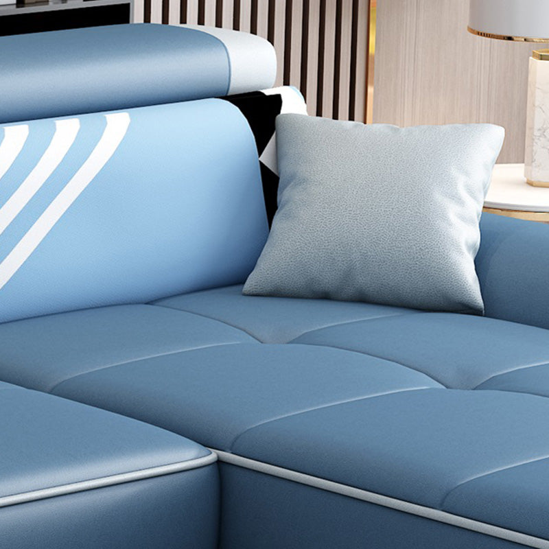 82.68" W √ó 57.09" D √ó 35.43" H High Back Pillow Top Arm Sectional with Slipcovere