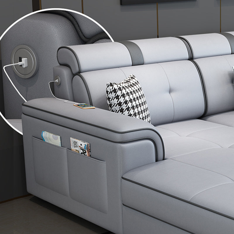 133.07" L x 70.86" W x 35.43" H Pillow Top Arm Sectional with Pillowed Back Cushions