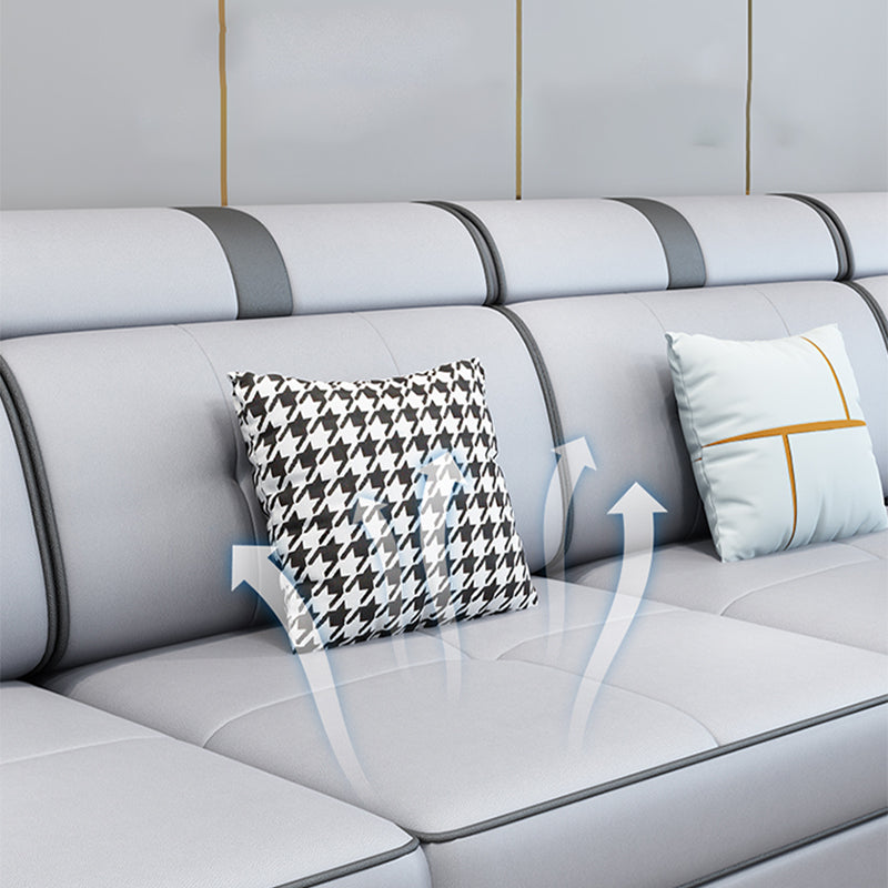 133.07" L x 70.86" W x 35.43" H Pillow Top Arm Sectional with Pillowed Back Cushions