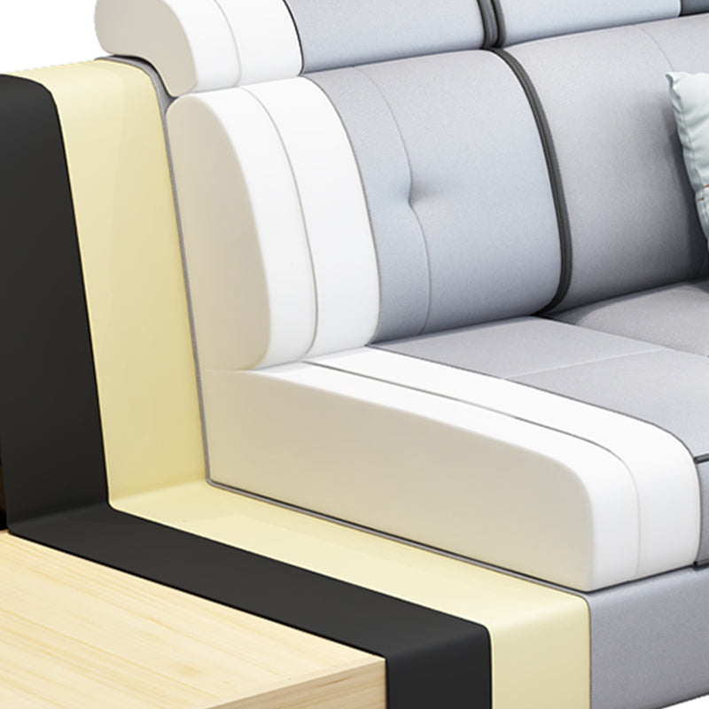 133.07" L x 70.86" W x 35.43" H Pillow Top Arm Sectional with Pillowed Back Cushions