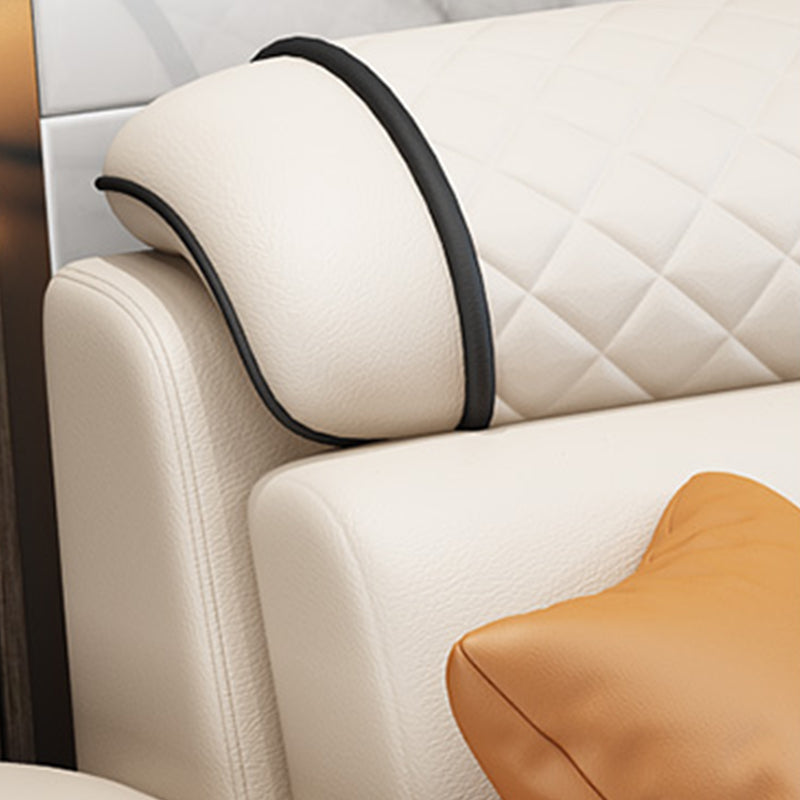 Faux Leather/Fabric Slipcovered Sectionals with Reversible Chaise and Storage