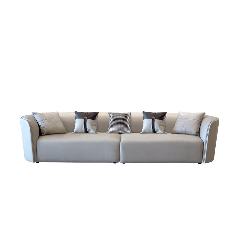 Faux Leather Pillow Top Arm Sofa/Sectional Pillowed Back Cushions, Stain-Resistant