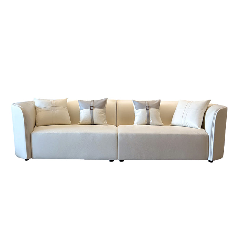Faux Leather Pillow Top Arm Sofa/Sectional Pillowed Back Cushions, Stain-Resistant