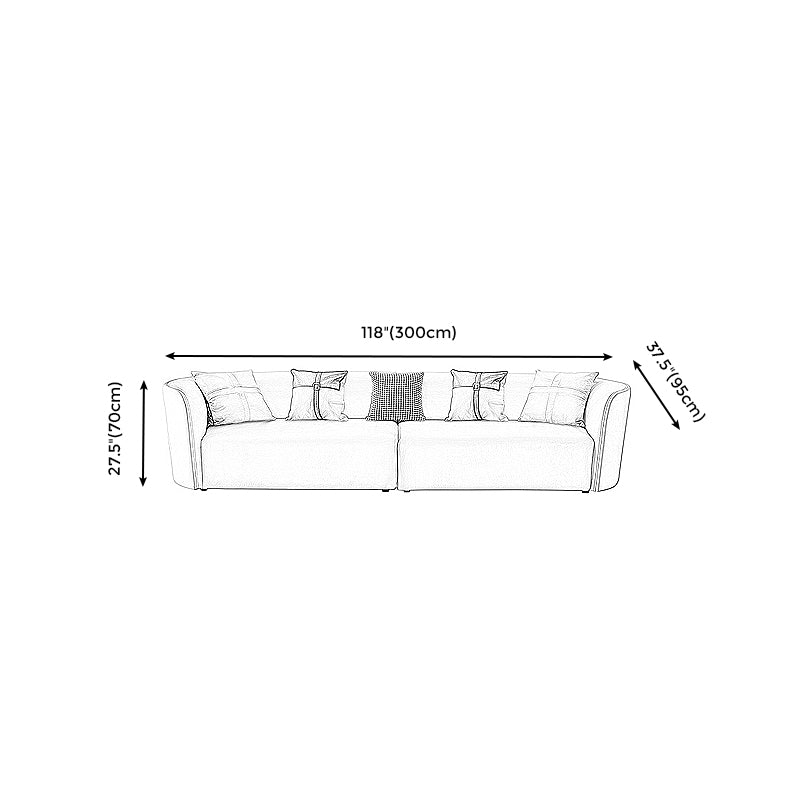 Faux Leather Pillow Top Arm Sofa/Sectional Pillowed Back Cushions, Stain-Resistant