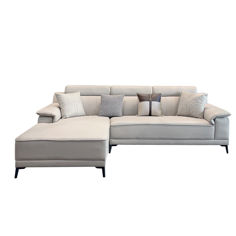 Stain-Resistant Faux Leather Pillow Top Arm Sofa/Sectional with Pillowed Back Cushions