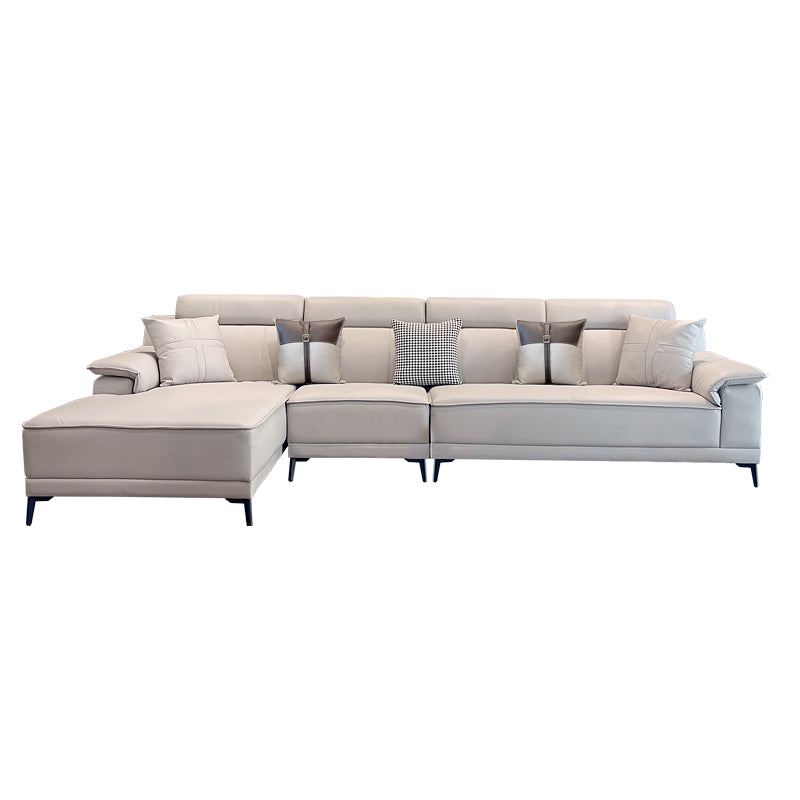 Stain-Resistant Faux Leather Pillow Top Arm Sofa/Sectional with Pillowed Back Cushions