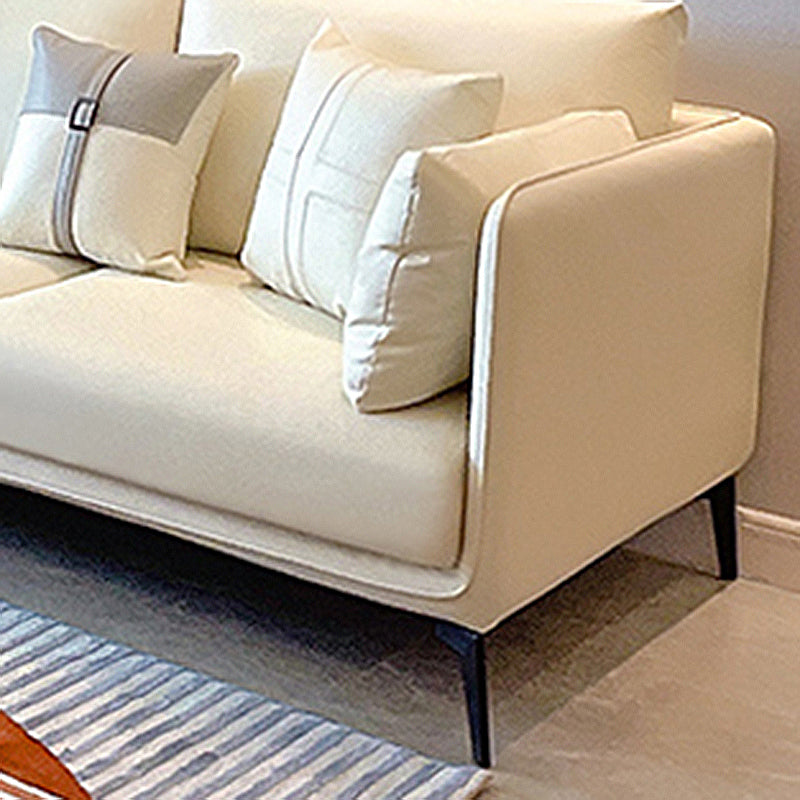 Contemporary Faux Leather Pillow Top Arm Sofa/Sectional Pillowed Back Cushions