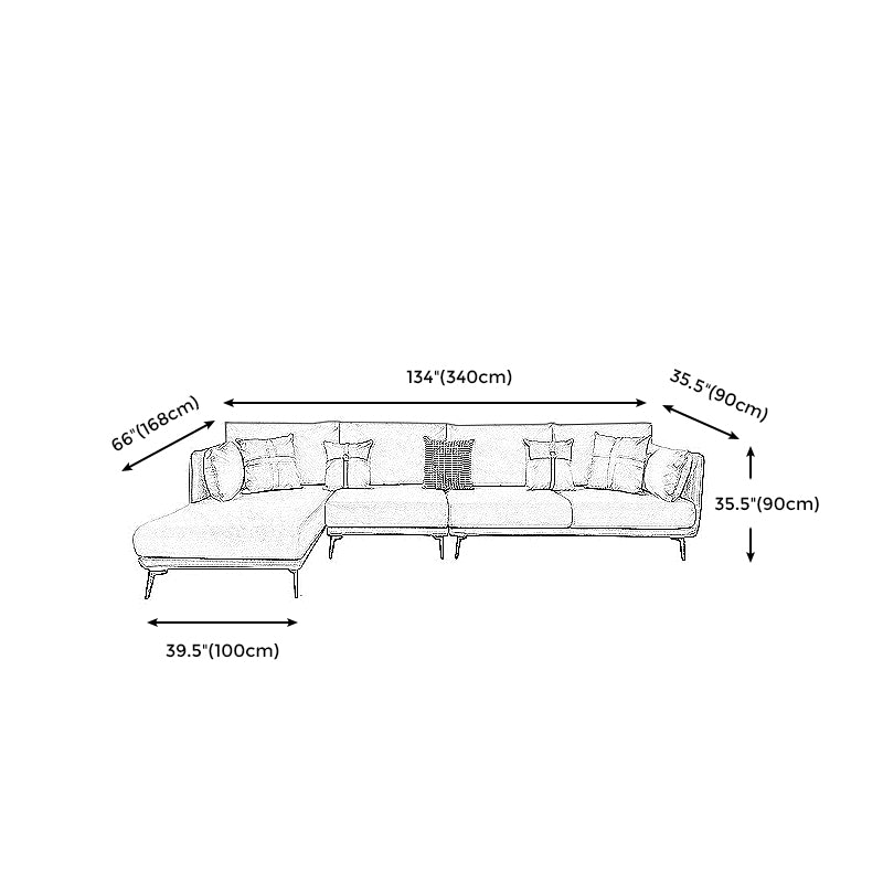 Contemporary Faux Leather Pillow Top Arm Sofa/Sectional Pillowed Back Cushions
