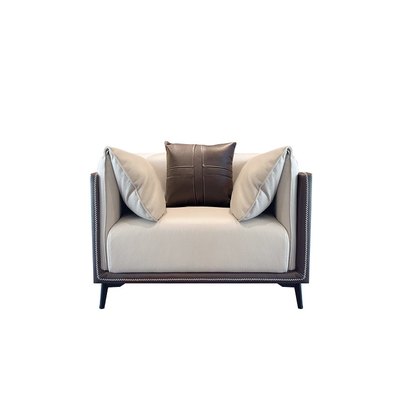 Modern Faux Leather Pillow Top Arm Sofa/Sectional Pillowed Back Cushions