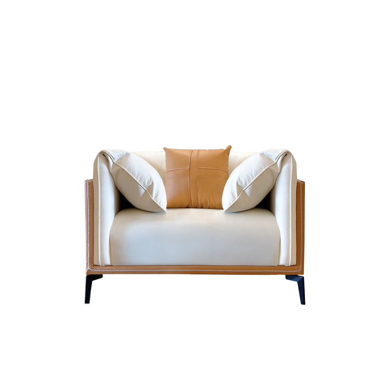 Modern Faux Leather Pillow Top Arm Sofa/Sectional Pillowed Back Cushions for Living Room