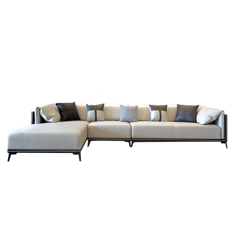 Modern Faux Leather Pillow Top Arm Sofa/Sectional Pillowed Back Cushions for Living Room