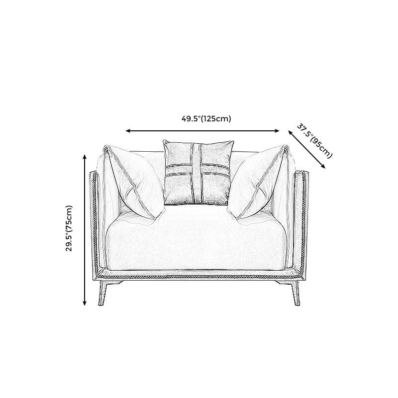 Modern Faux Leather Pillow Top Arm Sofa/Sectional Pillowed Back Cushions for Living Room
