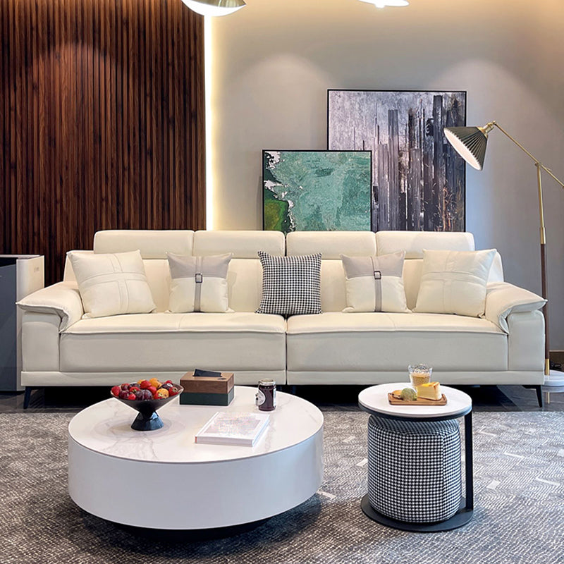 Faux Leather Pillow Top Arm Sofa/Sectional Pillowed Back Cushions for Living Room