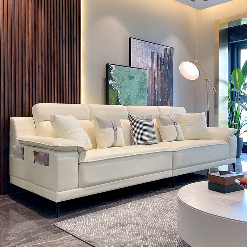 Faux Leather Pillow Top Arm Sofa/Sectional Pillowed Back Cushions for Living Room