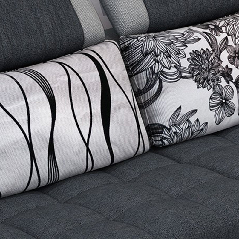 Adjustable 135.82" D x 70.86" W x 33.46" H Pillow Top Arm Sectional Pillowed Back Cushions