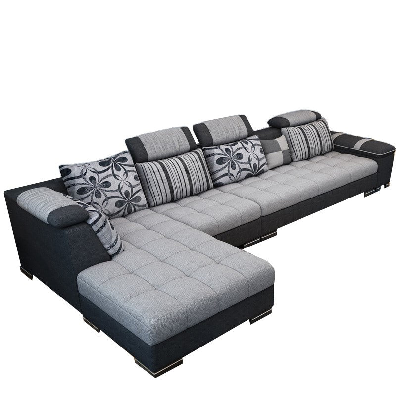 135.82" D x 70.86" W x 33.46" H Pillow Top Arm Sectional Adjustable Pillowed Back Cushions