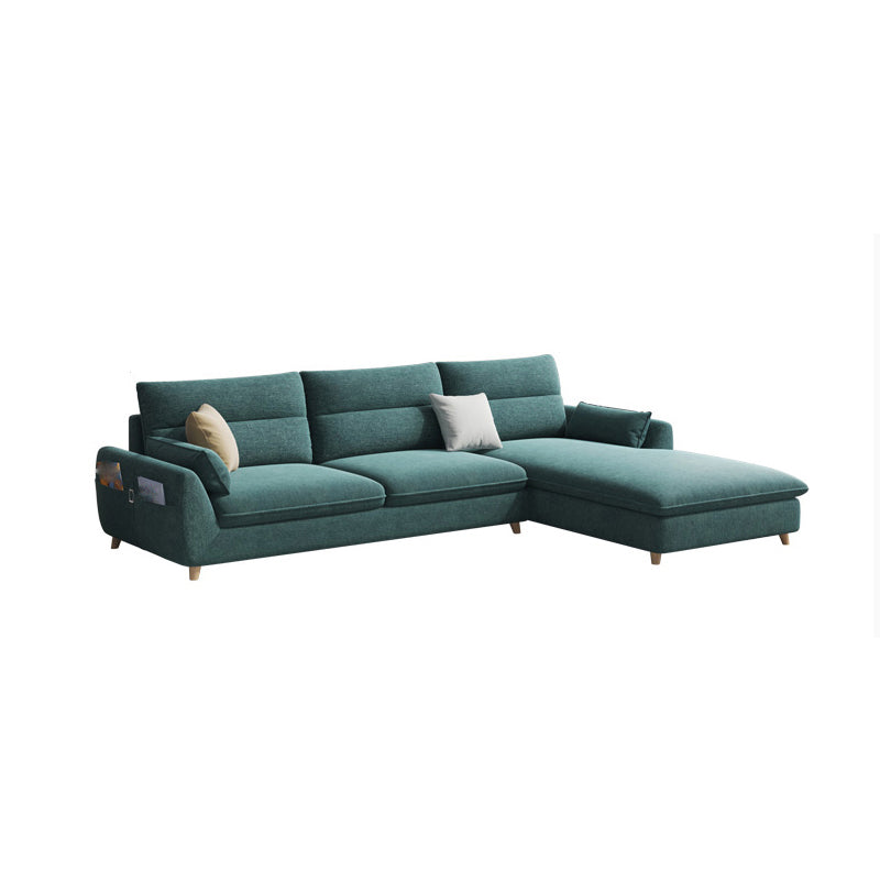 Emerald Green Modern Pillow Top Arm Sectional for Apartment, Living Room