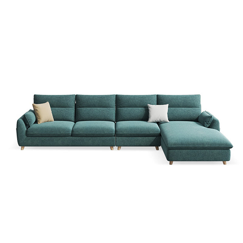 Emerald Green Modern Pillow Top Arm Sectional for Apartment, Living Room