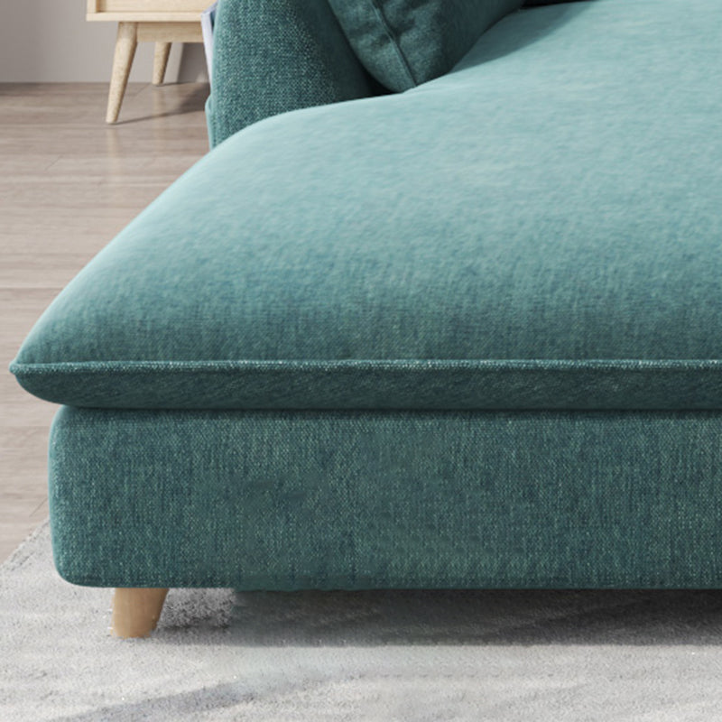 Emerald Green Modern Pillow Top Arm Sectional for Apartment, Living Room