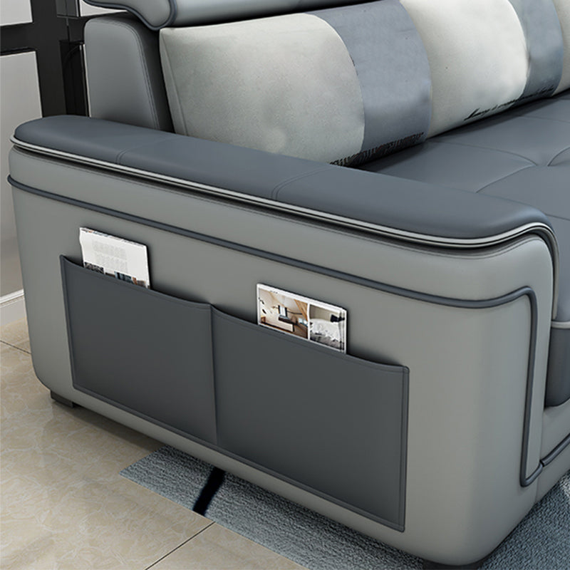 Modern Slipcovered L-Shape Sectional with Storage for Four People