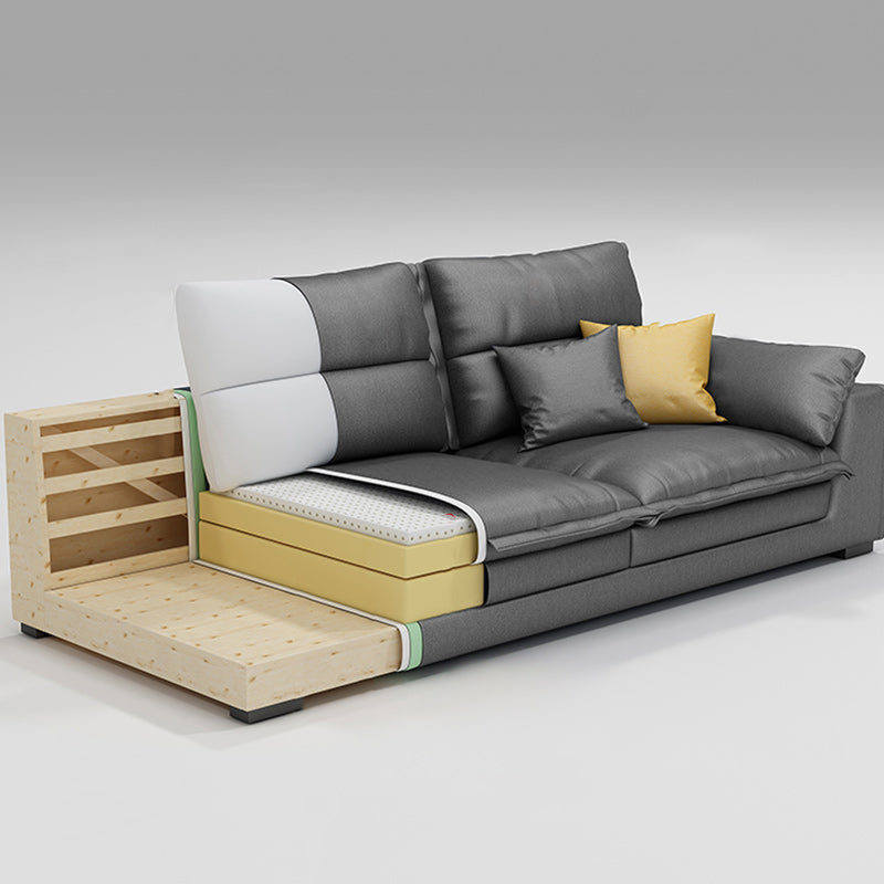 135.83" W √ó 70.87" D √ó 35.43" H L-Shape Faux Leather High Back Square Arm Sectional