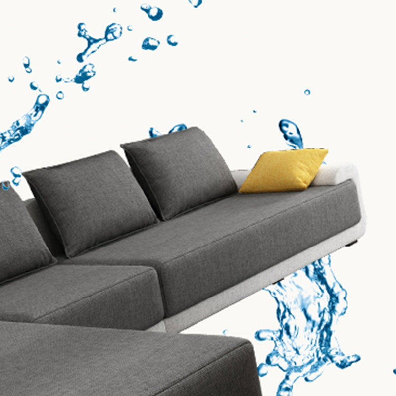 129.92" W √ó 70.87" D √ó 27.56" H L-Shape Removable Cushions Pillow Top Arm Sectional