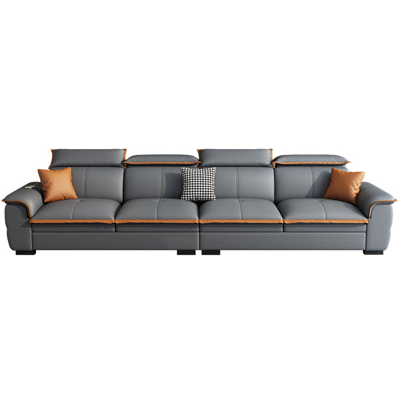 Grey Pillowed Back Cushions Furniture Sectionals with Pillows