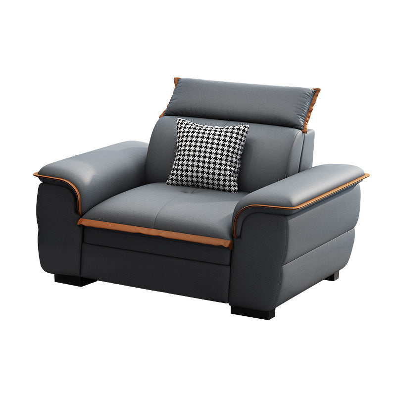 Grey Pillowed Back Cushions Furniture Sectionals with Pillows