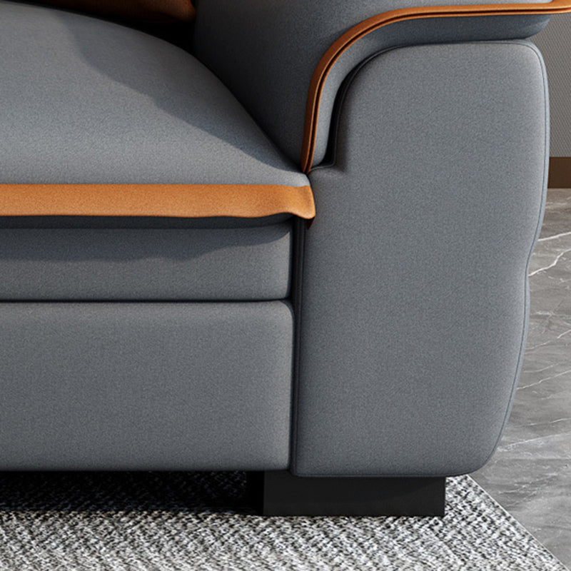 Grey Pillowed Back Cushions Furniture Sectionals with Pillows