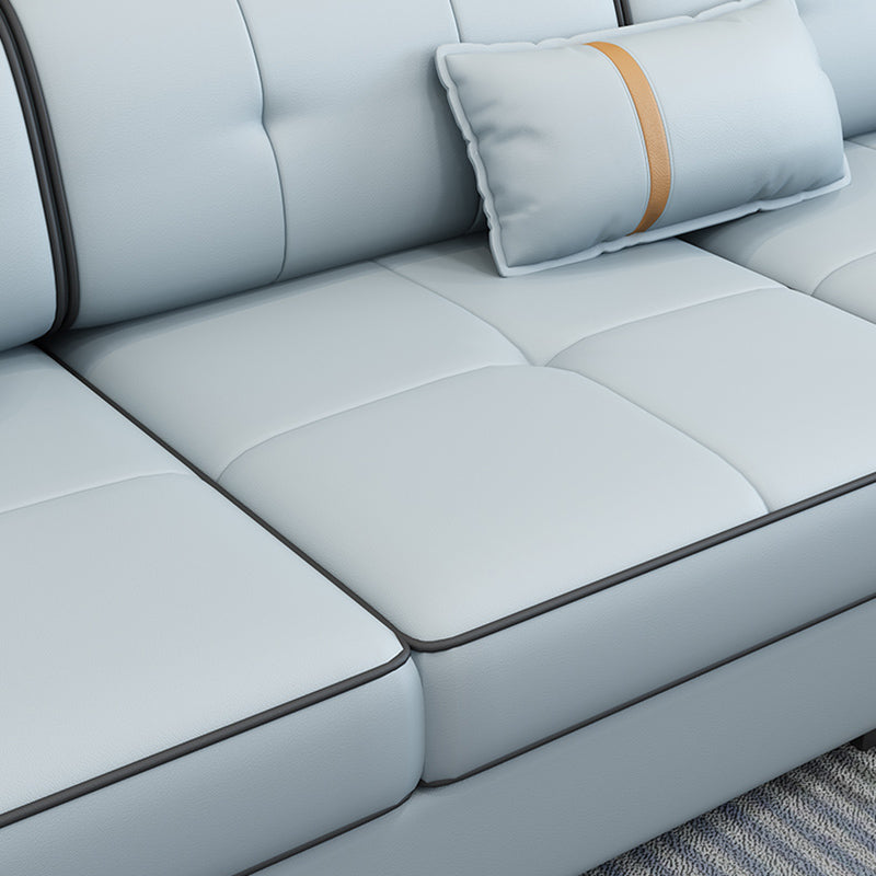 Pillowed Back Cushions Cotton Blend /Faux Leather Furniture Sectionals