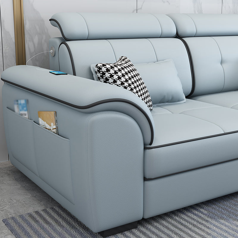 Pillowed Back Cushions Cotton Blend /Faux Leather Furniture Sectionals