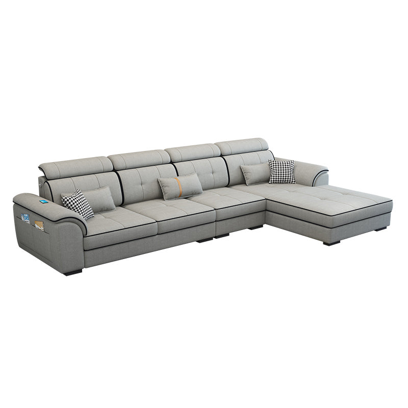 Pillowed Back Cushions Cotton Blend /Faux Leather Furniture Sectionals