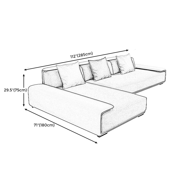 Dark Grey Modular Sectional with Square and Pillow Back Cushion