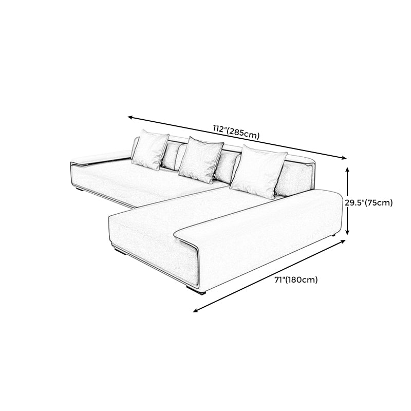 Dark Grey Modular Sectional with Square and Pillow Back Cushion