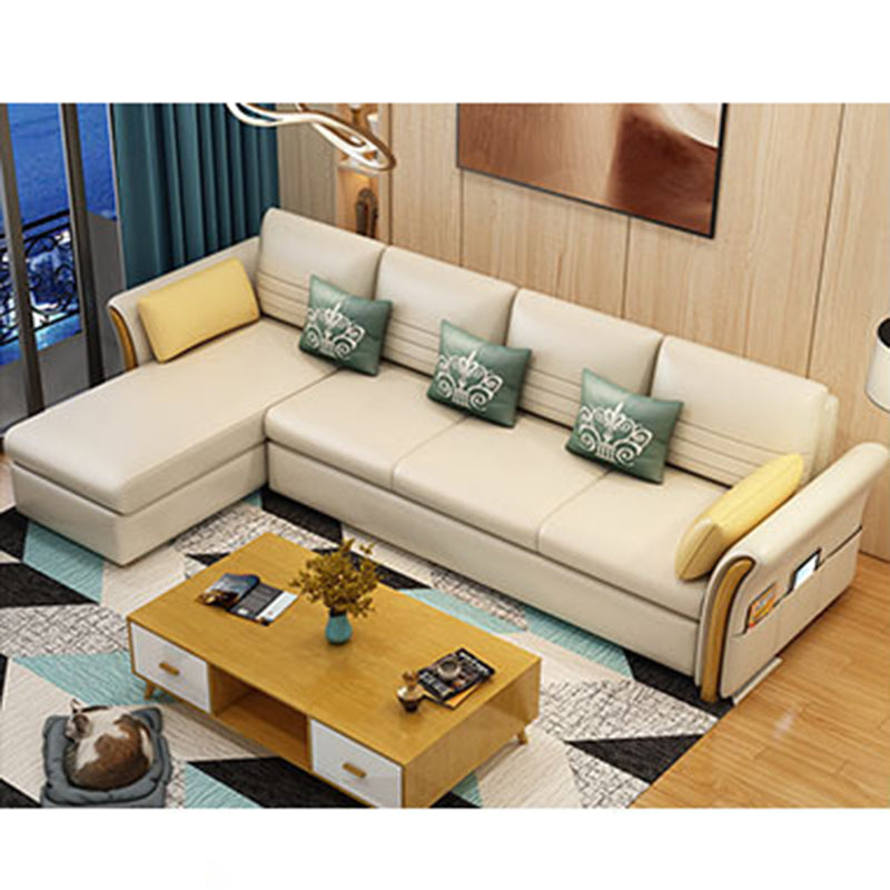 Cushion Back Contemporary Storage Living Room L-Shape Reclining Sofa