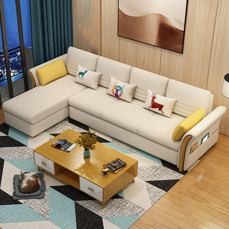 Cushion Back Contemporary Storage Living Room L-Shape Reclining Sofa