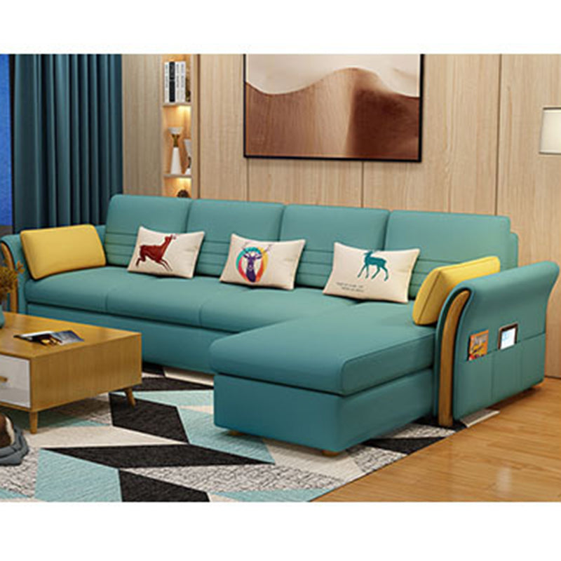 Cushion Back Contemporary Storage Living Room L-Shape Reclining Sofa