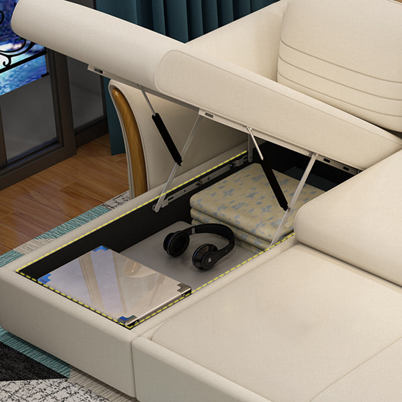 Cushion Back Contemporary Storage Living Room L-Shape Reclining Sofa