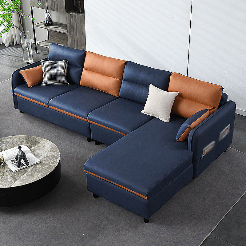 Contemporary Modular L-Shape Sectional with Storage for Four People