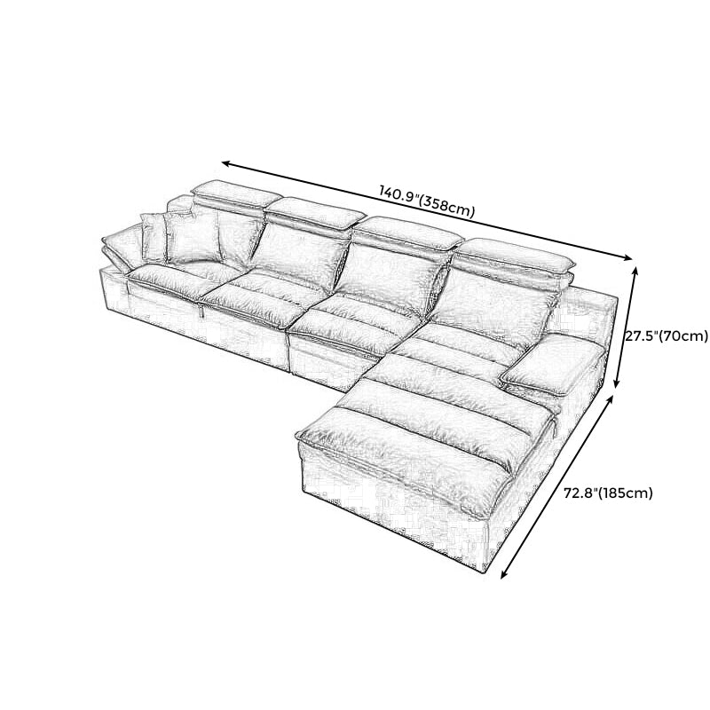 Modern Modular Reversible Sectional with High Back for Apartment