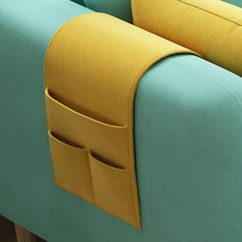 L-Shape Faux Leather and Velvet 3-seat Sectional Sofa with Storage