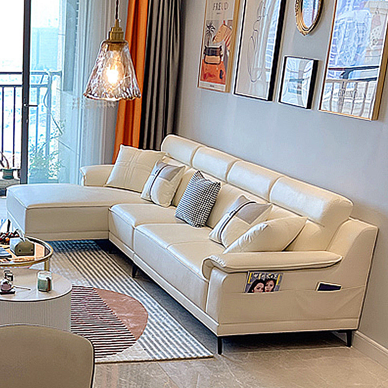 Stain-Resistant Faux Leather Pillow Top Arm Sofa/Sectional for Living Room